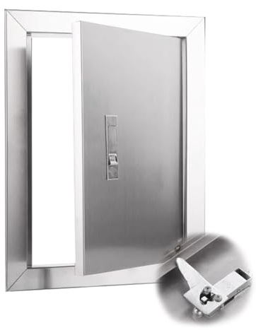 Trampilla Pladur Puerta de Acceso para Isla de Barbacoa, Cocina Exterior de Acero Inoxidable, Placa de Cubierta Abatible de 18 X 24, 24 X 24, 26 X 24 con Pestillo Metálico, Inspección de Plomería Univ