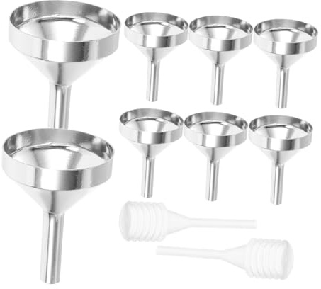 Mini Embudo de Aluminio Plateado, Juego de 10 Piezas