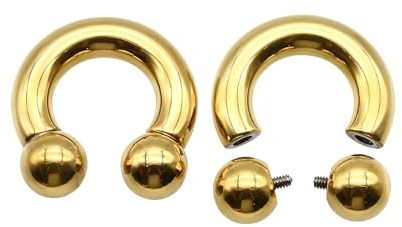 Veloxium 2 Stück, Innengewinde, Chirurgenstahl, kreisförmig, Hufeisenring, 12G-00G, 10–19 mm, Nasenscheidewand-Piercing, BCR Piercing, Herren, PA-Ring, Ohr-Körperschmuck, 20G 0.8x7mm, Edelstahl, Kein