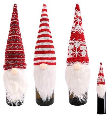 Weinbeutel 3 Stücke Weihnachten Weinflasche Abdeckung Weinflaschenbeutel Wiederverwendbar Wein Geschenk Taschen für Hochzeit Reisen Weihnachten Geburtstag Urlaubsparty