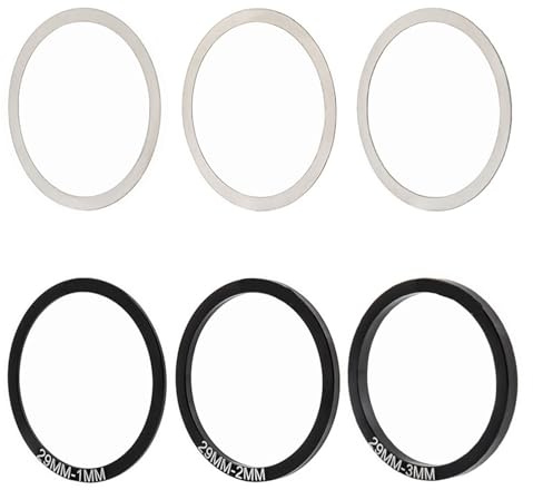Woedpez 6er Pack Aluminiumlegierungen Fahrräder Tretlager Spacer Kurbelgarnitur Bodenspacer Fahrradzubehör Rennrad Kurbeln Spacer