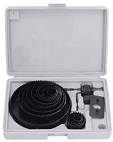 ANKROYU 16-teiliges professionelles Lochsägen-Set, Kohlenstoffstahl, Holzbearbeitungs-Lochschneider-Set mit schwarzer Oxidationsbeschichtung für Kunststoff, Holz, PVC-Platten, Gips
