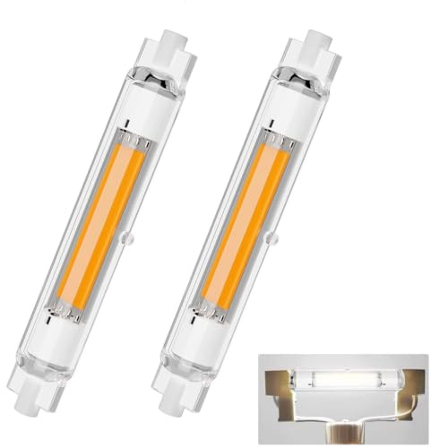 Dvnoua R7S LED 118mm Dimmbar, 30W Stab-LED R7S Ersatz J118mm 300W Halogenlampen, Kaltweiß 6000K 3000 Lumen, Kein Flackern, 360°Abstrahlwinkel, AC/DC 220-240V, Für Zuhause/Außenbeleuchtung, 2 Stück