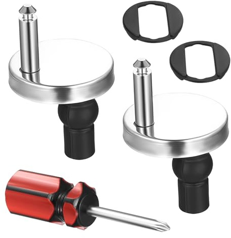Zhujiehigh 2 Sets Universal Toilet Seat Fixings Kit, Quick Release | Stainless steel fittings and fixtures kit, includes rubber expansion bolts. For soft close hinges, blind hole WC toilets.