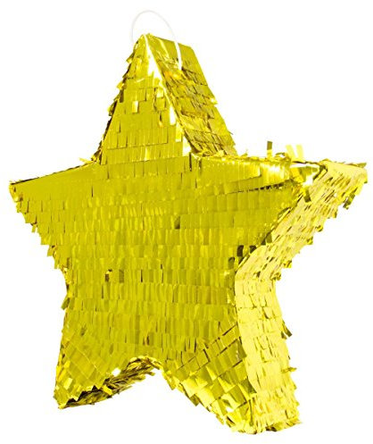 Folat 60934 Pinata Golden Star-45 cm, Gold, Party Game