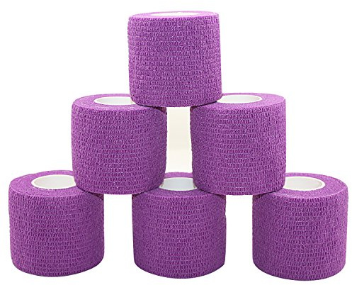 COMOmed selbstklebender verband elastische binde handgelenk bandage pflaster rolle Dog Bandagen Tierische Bandagen Lila 5 cm X 6 Bände