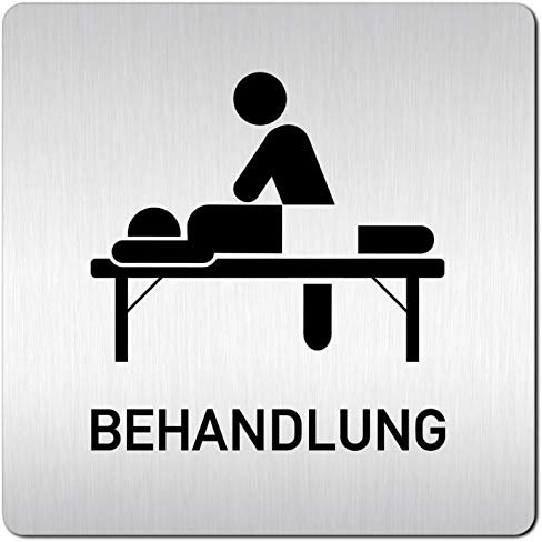 Türschilder24 XXL Schild - Türschild (B) • 125 x 125 mm • Behandlung + Liege • 1,5 mm Aluminium Vollmaterial • 100% Made in Germany