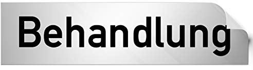 Kinekt3d Leitsysteme Folienschild Türschild • Behandlung • PVC Hinweisschild • 160 x 40 mm Silber • selbstklebend • Kratzfester Druck • UV Beständig