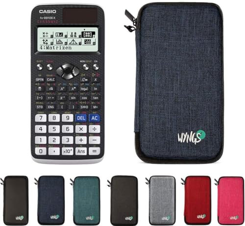Casio fx-991DE X Classwiz inkl. WYNGS Schutztasche Blau - Wissenschaftlicher Taschenrechner - Basic Paket