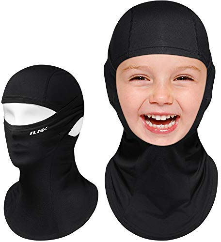 ILM Passamontagna Bambini Nero Maschera Resistente al Vento Traspirante per Sci Ciclismo Snowboard,Nero Bambino