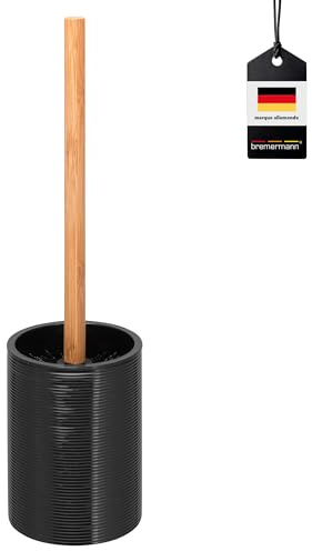 bremermann Segno - Escobilla para inodoro (bambú y plástico), color negro