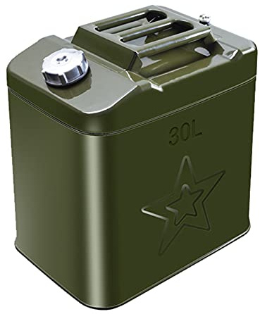 LIYANLCX Metall-Benzin-Kanister 30L Benzin-Diesel-Kanister Square Power Notfall-Backup-Tank 0,8 mm Dicke für Fahrzeuge, Autos, LKWs