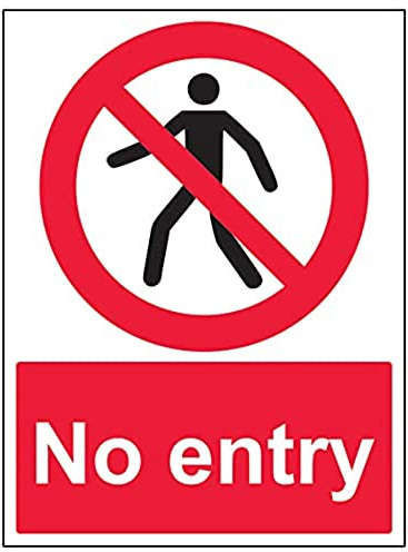 V Safety Eco Friendly Prohibition Access - No Entry Pedestrian - 150 X 200mm
