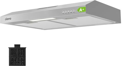 Under Cabinet Range Hood 30 inch Vent Hood for Kitchen with 3 Speed Exhaust Fan, Ducted and Ductless Convertible, Stainless Steel