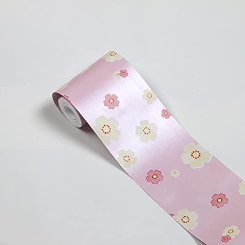 Selbstklebende Wandaufkleber Grenze,Tapetenbordüre Selbstklebend Bordüre, Wasserdichte Wandbordüre für Zuhause Büro Hotel DIY Dekoration,10 cm x 10 m (Rosa Pfirsich)