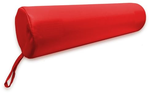 QUIRUMED Cojín Rodillo, 55 x 15 cm, color Rojo, Polipiel, Relleno de espuma, para Yoga, para Fitness, para Masaje