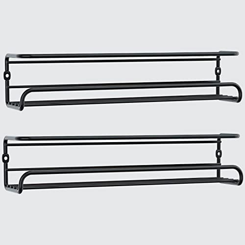 Besto Spice Rack for Inside Cupboard Single Tier Spice Organiser for Herbs, Spices and Condiments - Wall/Door Mounted Kitchen Metal Shelf- Pack of 2 Single Tier
