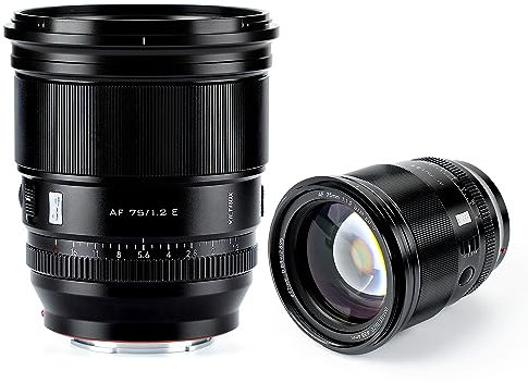 VILTROX 75mm f/1.2 E APS-C Lens Prime Large aperture Lens for Sony E-Mount a5100 a6000 a6100 a6300 a6400 a6500 a6600(Auto Focus, STM,) Black