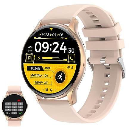 KSIX Core Reloj Inteligente Deportivo Mujer, Smartwatch con Llamadas y Notificaciones, Pulsera Actividad, Pulsómetro, Tensiómetro, Podómetro, Monitor de Salud, App iOS y Android, Rosa​