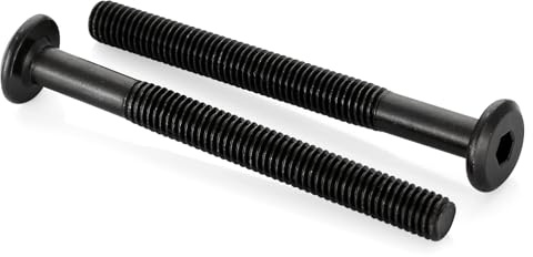 10 bulloni a brugola con testa rotonda piatta, M6 da 70 mm, in acciaio al carbonio, filettatura parziale, finitura in ossido nero, 10 pezzi