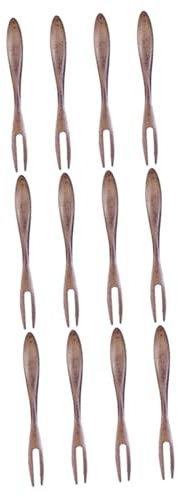 Ciieeo 3 Juegos De Palillos De Fruta Para Fiestas Tenedores De Postre De Madera Reutilizables Y Elegantes Para Ocasiones Especiales 4 Piezas X 3