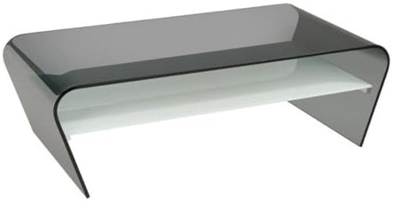 Vente-unique-Mesa de Centro Kelly - Cristal Templado - Negro y Blanco