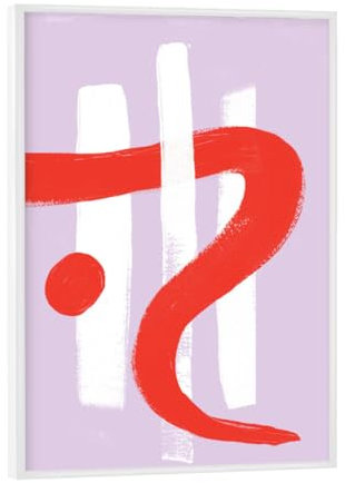 artboxONE Poster mit weiem Rahmen 18x13 cm Abstrakt Malou Studio-Athina Flieder - Bild Pinsel Hygge Linie