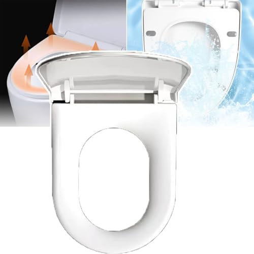 QIeAny Siège De Toilette De Bidet, Matériau PP, Température Constante De l'anneau De Siège De 37 ° C, Couvercle De Ralentissement, Protection Étanche, Démontage Et Assemblage Rapides,A