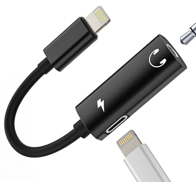 Lightning auf Klinke 3,5 mm Adapter für iPhone 14 Kopfhörer Aux Audio Ladekabel Zubehör für Apple iPad Kopfhörer Headphone Splitter Ladekabel Verlängerungskabel Splitter Dongle ip-ZX