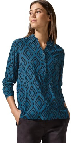 CECIL tryckt lång blus, Celestial Aqua Blue, M