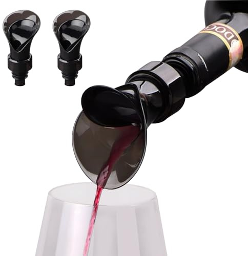 Tropffreier Ausgießer für Dekantieren Weinausgießer Dekanter rotwein, decanter wein, Geeignet für Wein, Olivenöl, Sauce und andere Flüssigkeitsarten(zwei Teile)