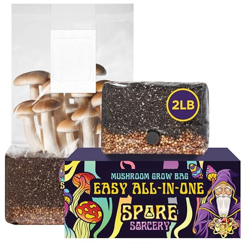 SPORE SORCERY 2 LB All-in-One Grow Bag: Up to 16oz of Mushrooms! Nutrient-Enhanced, Injection Port, Just Add Your Own Spores & Grow Like Magic