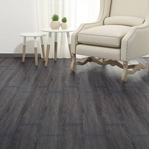 ShGaxin PVC Laminat Dielen Selbstklebend, PVC Bodenbelag, Bodenfliesen, Boden Folie, Laminat Boden, 2,51 m² 2 mm Schwarz und Weiß