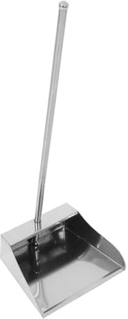 SECFOU Stainless Steel Long Handle Dustpan Large Household Cleaning Dustpan Thickened Office Garbage Shovel Waste Collector for Home Use