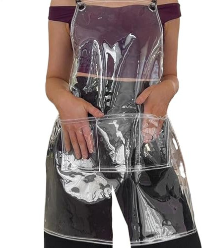 Tablier transparent, tablier de travail pour salon de coiffure - Tablier de travail imperméable et résistant à l'huile | Accessoires de protection réglables pour coiffeur et coiffeur, pour coiffeur et