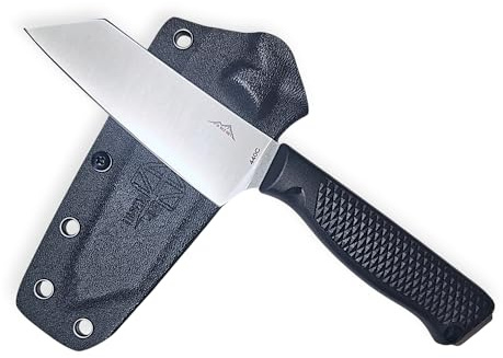 SK Wild Ones® Outdoor Küchenmesser - Jagdmesser Feststehende Klinge - Survival Messer Outdoor Griff Schnibbeln - Outdoormesser Feststehend - aus 440C-Stahl Gemüsemessser Camping Andhri Schwarz