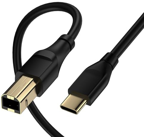 Long Printer Cable to USB C 20 Feet High Speed USBC to USB B Printer Cord Type C to Type B Cable MIDI to USBC Cord for MacBook Air/Pro HP Canon Epson Dell Brother Lexmark Yamaha Piano DJ Controller