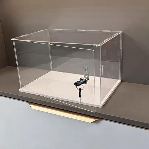 Acryl Vitrine Abschließbarer Transparenter Acrylkoffer mit Schlüssel, Rechteckiger Würfel-Acryl-Schaukasten, Staubdichte Vitrine für Spielzeugfiguren und Erinnerungsstücke(45x45x45cm(18x18x18in))