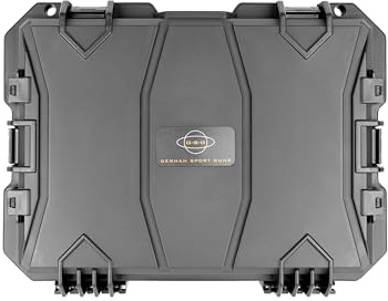 GSG Pistolenkoffer f. 5 Kurzwaffen Schwarz Outdoor Hard Case Stoßfest Wasserdicht Stapelbar