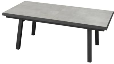 Green Spirit Gartentisch Georgia - ausziehbar, 200-260x100x77cm, grau, für 4-8 Personen, Aluminium - Ausziehtisch, Garten-Tisch, ESS-Tisch für Garten & Terrasse