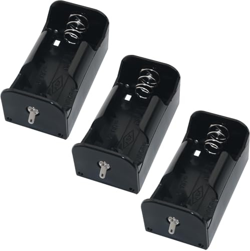 LUORNG Lot de 3 piles à 1 cellule en forme de D 68,5 x 36,8 x 27,8 mm, sans couvercle, sans interruption, rechargeable, boîte tardive plaquée nickel