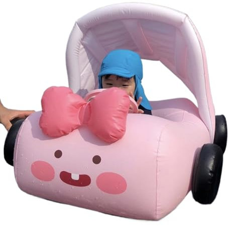 TADAYIM Inflatable Car Float,Inflatable Ride Baby Car Pool Toys - Ergonomic Design Outdoor Water Play Swimming Ring Lounger for Family Lovers Coworkers