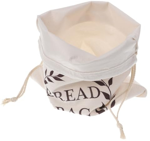 GLEAVI Reusable Linen Bread Bag with Drawstring Closure Food Storage for Homemade Bread for Sourdough and Baguettes Bread Storage