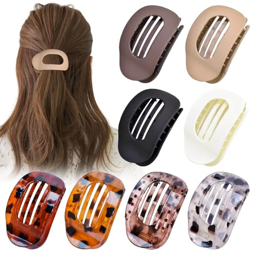 XFSRG 8 Pièces Pince Cheveux Femme Élégante Plates Antidérapantes Pinces Latérales avec des Dents Internes Clips pour Épais et Fins(Multicolore A)