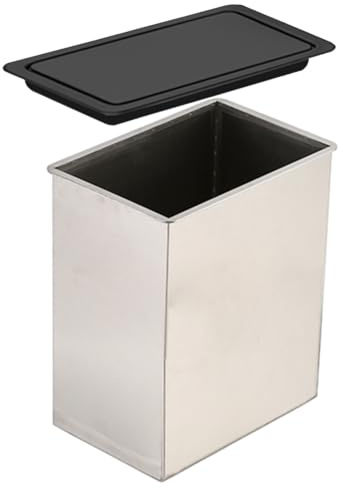 Couvercle de comptoir de Cuisine, Couvercle de Poubelle encastré dissimulé, Poubelle en Acier Inoxydable brossé avec Rabat pivotant, Poubelle carrée encastrée, Grand C
