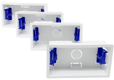 4 scatole doppie in cartongesso con rivestimento a secco, scatola con alette regolabili da 35 mm, per frontalino