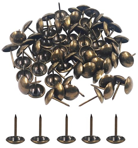 STFRBTH 200PCS 14 * 20mm Upholstery Tacks, Decorative Furniture Nails, Round Head Bronze Thumb Tacks for Sofa, Chair, Cork Board, DIY Projects