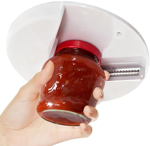 Under Cabinet Jar Opener & Bottle Opener for Arthritic Hands, White
