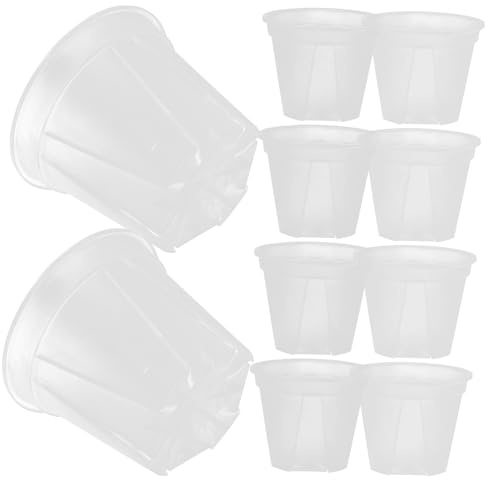 JOINPAYA 10 Piezas Macetas Transparentes para con Orificios de Drenaje Macetas para Plantas Pequeñas y Orquídeas Maceteros para Suculentas y Flores para Interior y Exterior