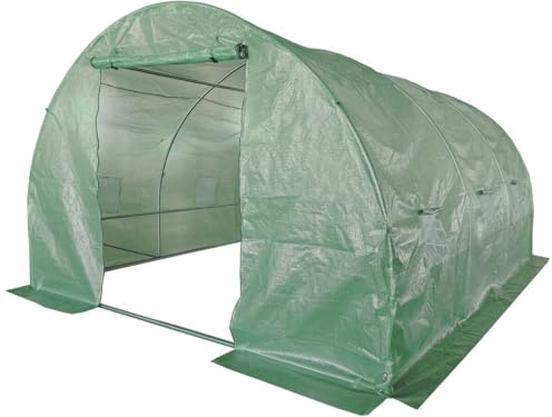 Serre tunelle de Jardin 4 x 3 m Lys - 12 m² - 140g - Vert
